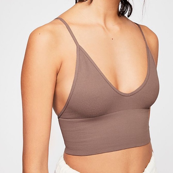Free People SAND brown Ali low back bra - Picture 2 of 7